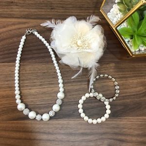 Pearl & Gem Fashion Jewelry Set 4pcs